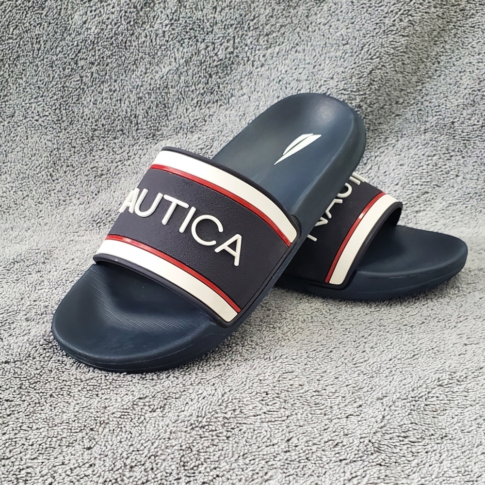 Nautica Kids Youth Athletic Slide Rubber Slip-on Sandals Navy Blue Size 1